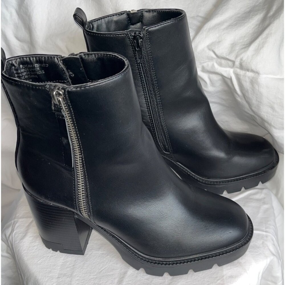 Esprit Perlina Black Chunky Boots Ankle Zip Lug High Heel Platform Casual Wom 7 - Picture 5 of 10
